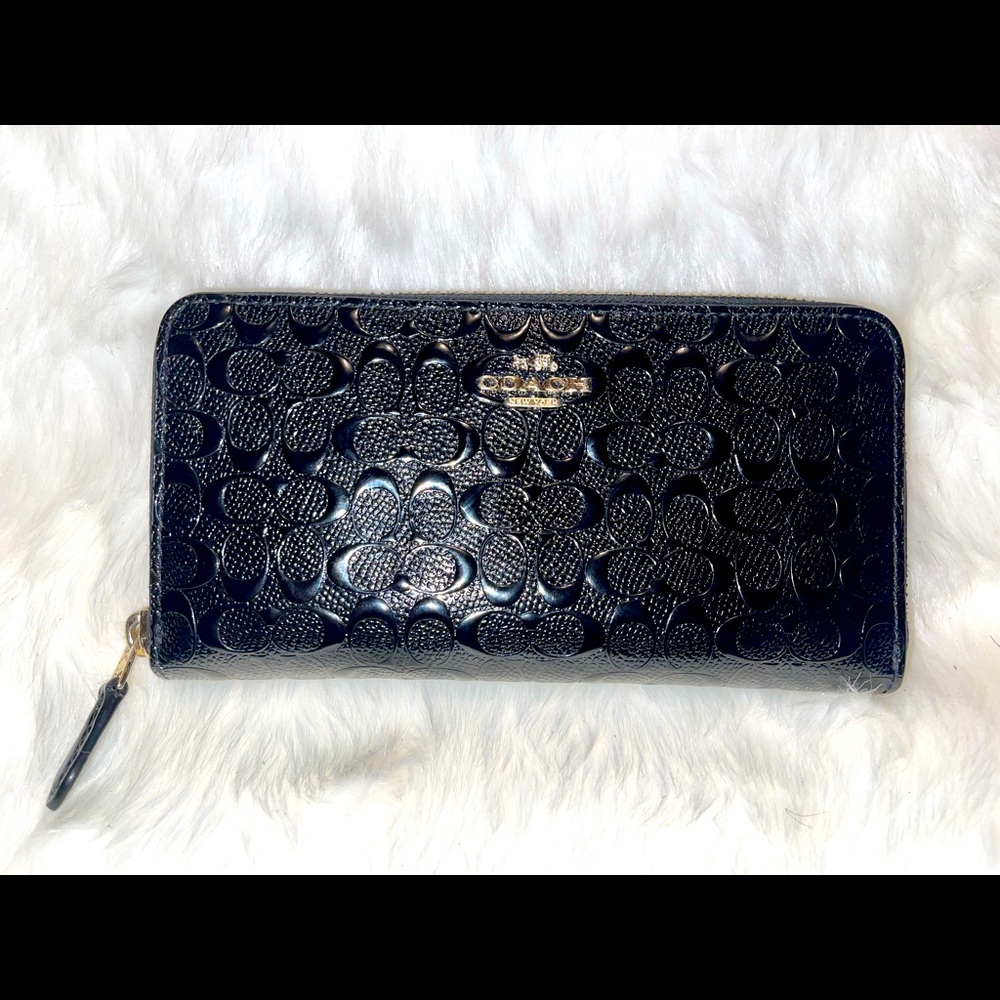 Coach Signature Embossed Leather Wallet
